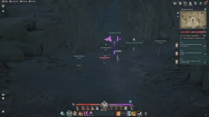 Purple Spacetime Rift visible in the Collapsed Chasm overworld