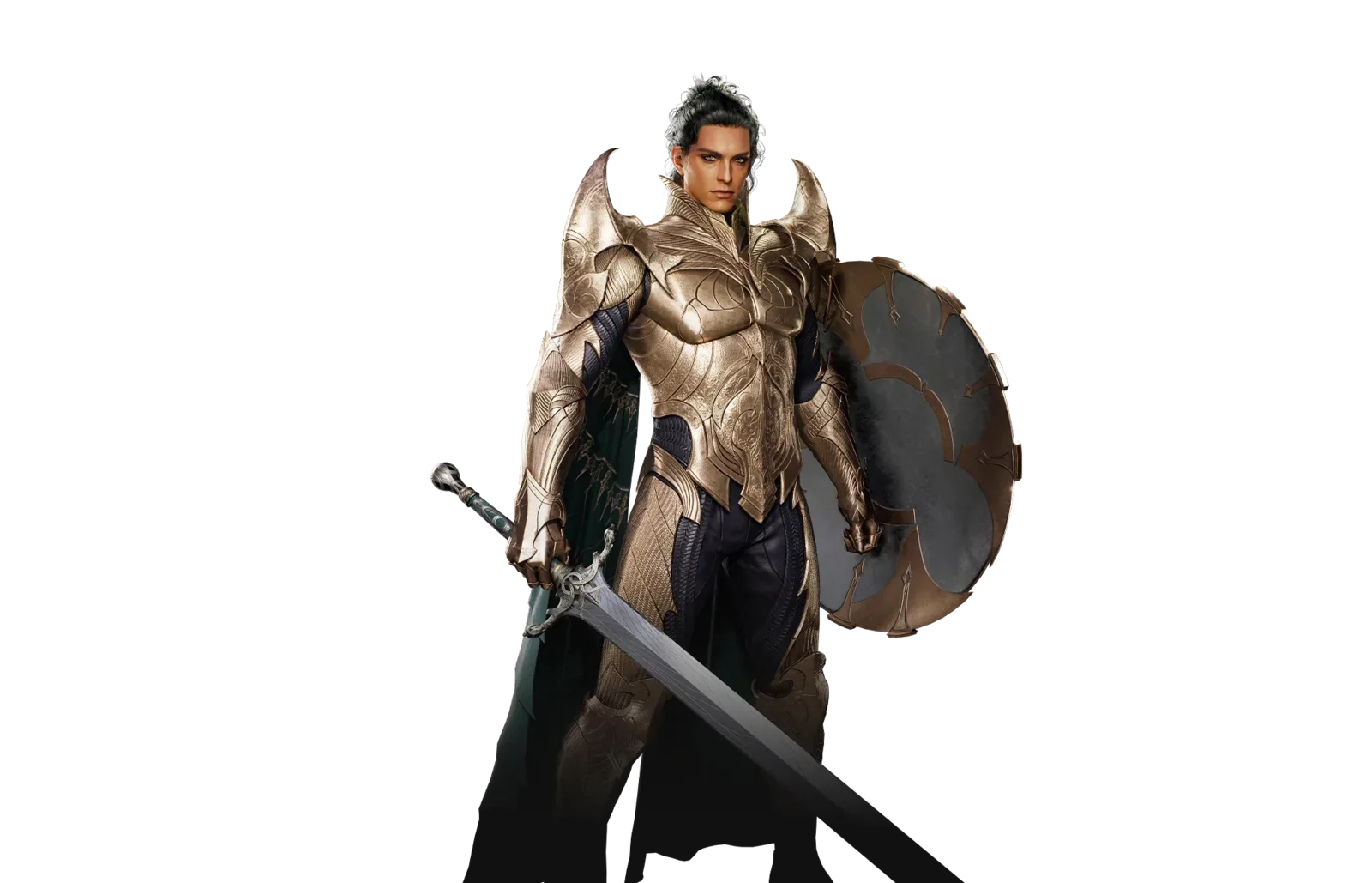 AION 2 Templar in full armor with sword and shield